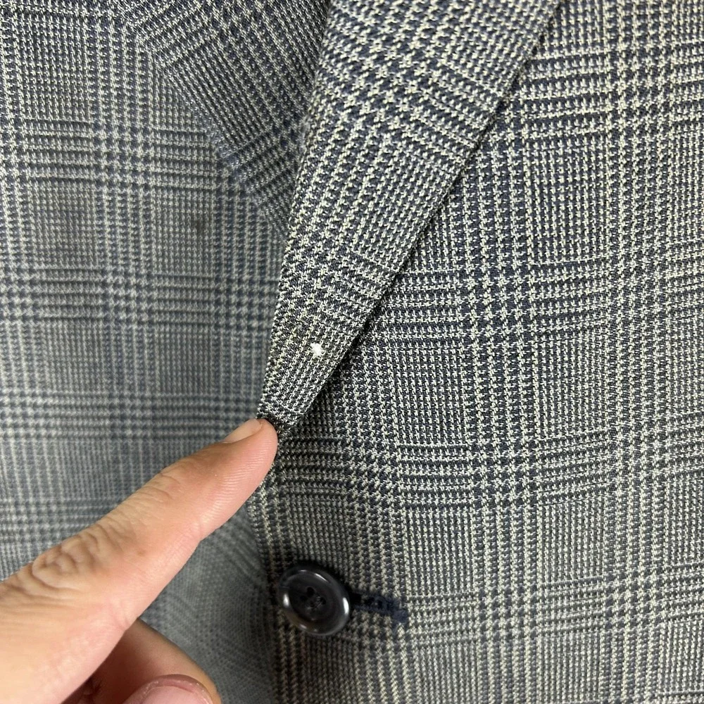 Brooks Brothers Blazer Mens‎ 43 Regular Gray Glen Plaid Worsted Wool Sport Coat